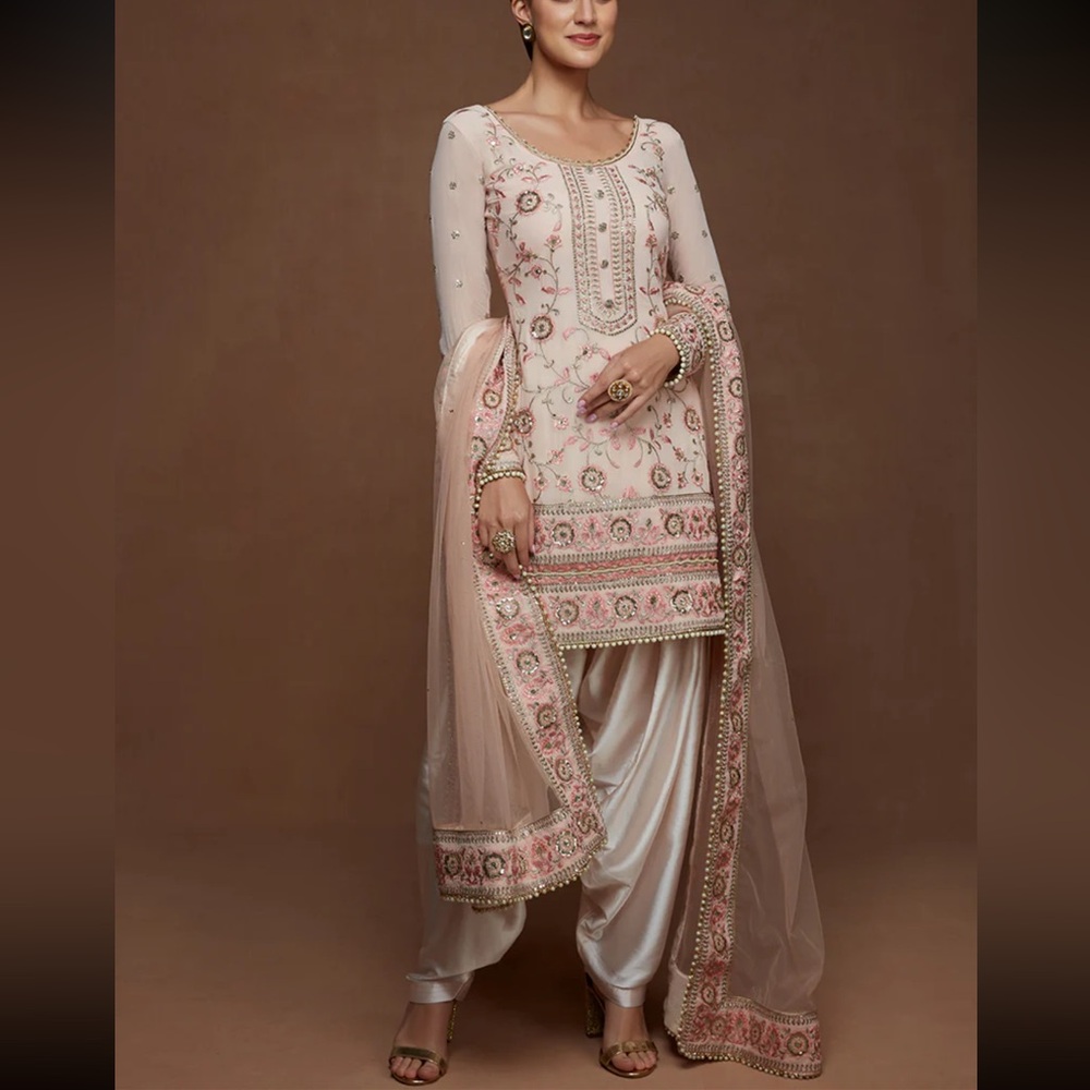 Women’s brand new Indian Punjabi suit outfit size extra small light pink stylish - Picture 2 of 6